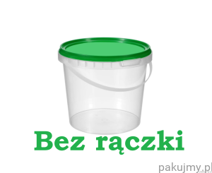 Wiadro 1l okrągłe bezbarwne polipropylen z atestem PZH z pokrywką, bez rączki
