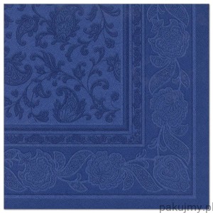 Serwetki "ROYAL Collection Ornaments", 20 szt.  40 cm x 40 cm, ciemny niebieski 