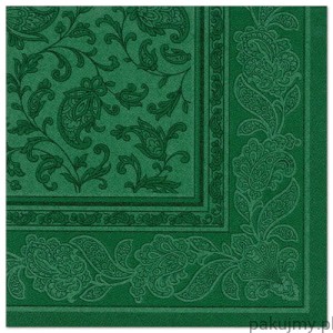 Serwetki "ROYAL Collection Ornaments", 20 szt.  40 cm x 40 cm, ciemna zieleń 