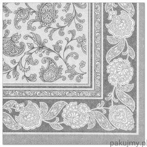 Serwetki "ROYAL Collection Ornaments", 20 szt.  40 cm x 40 cm,szare 