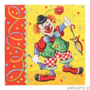 Serwetki "Clown", 20 szt.  33 cm x 33 cm 