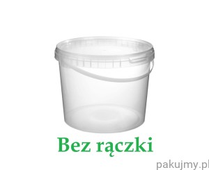 Wiadro 1L okrągłe bezbarwne polipropylen atest PZH z bezbarwną pokrywką, bez rączki  